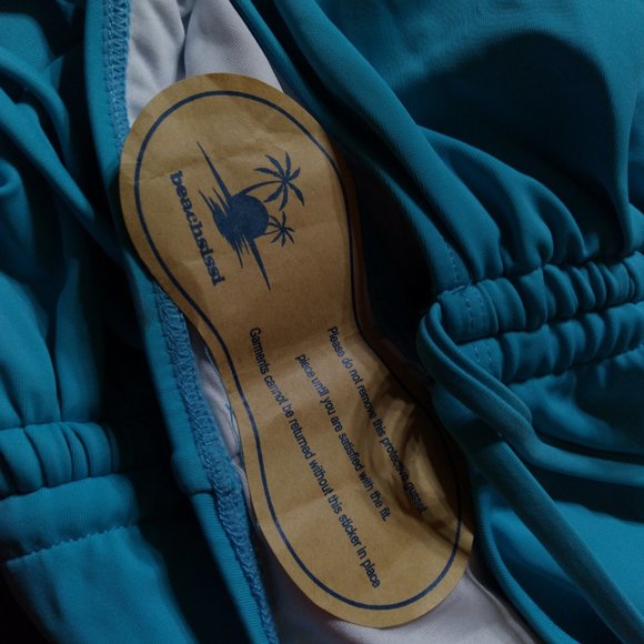 NWT BEACHSISSI Womans Med Twistfront, Drawstring Side  NEW IN BAG w Tags - Picture 5 of 7